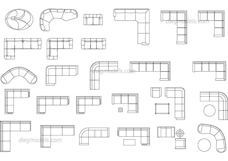 Modern Sofa CAD Block